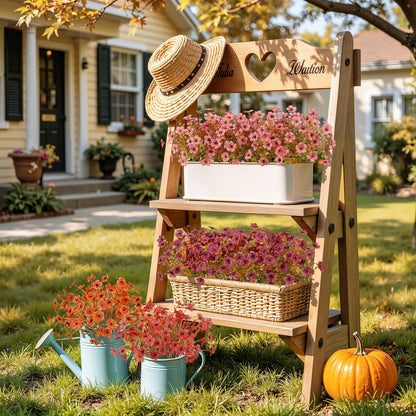 24 Bundles Artificial Fall Flowers (Orange Brown Red Pink)
