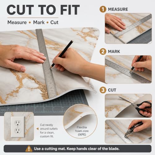 1 Pack Peel and Stick Marble Foam Wall Sticker