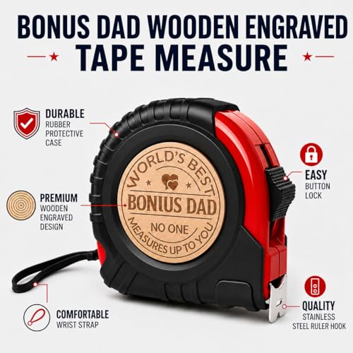Gifts for Men Personalized Engraved Tape Measure Birthday Fathers Day from Daughter Son Woodworking Carpenter Tool Gifts for Men 7.5m