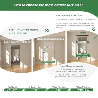Bifold Sliding Barn Door Hardware Track Kit