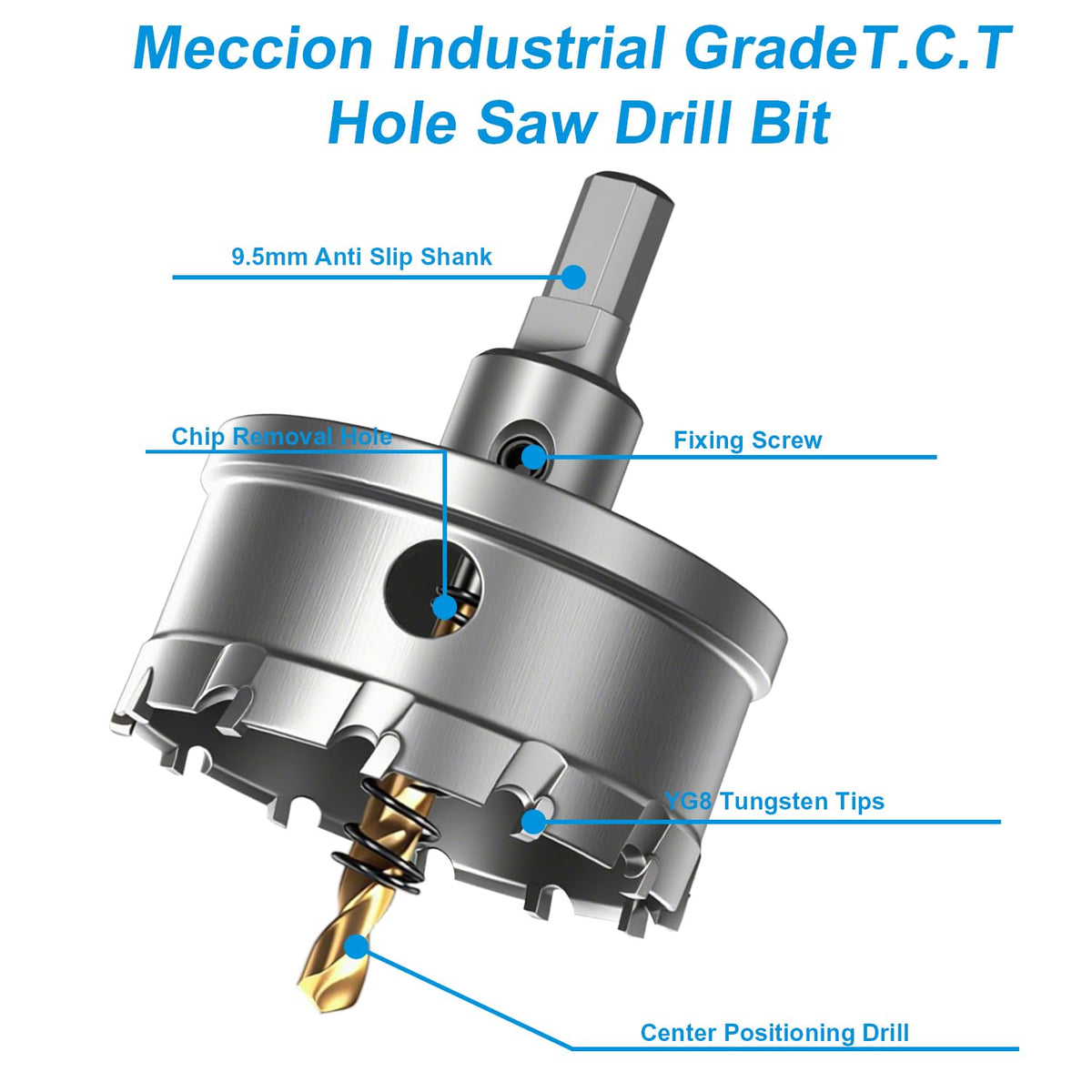 1-3/4" (45mm) TCT Hole Saw for Stainless Steel, Iron & Metal (1-3/4" (45mm))