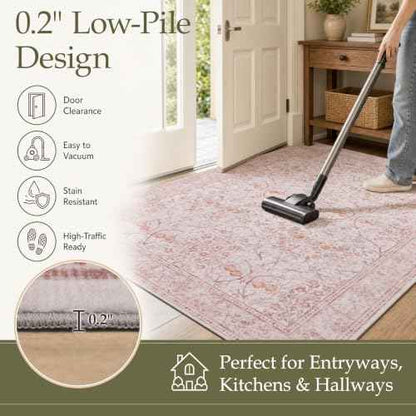 8x10 Area Rugs for Living Room (Blush Pink / 8' x 10' (Rectangular))