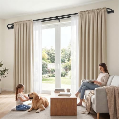 Double Curtain Rod 34 (Black / 34"-120")