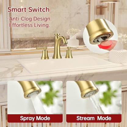 3 Hole Widespread Bathroom Faucet