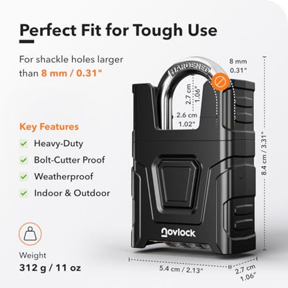 NLCL005S Heavy Duty Combination Padlock with Shrouded Shackle