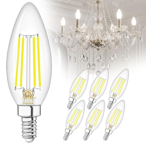 E12 Candelabra LED Light Bulbs 60W Equivalent 5000K Daylight (6 Count (Pack of 1))