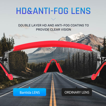 Anti fog Safety Glasses Over Glasses (Red)