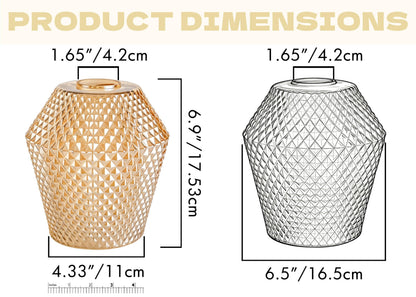 2Pcs Small Glass Lamp Shades (Amber)