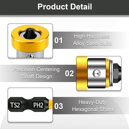 PH2 Magnetic Positioning Screwdriver Bits (Yellow)