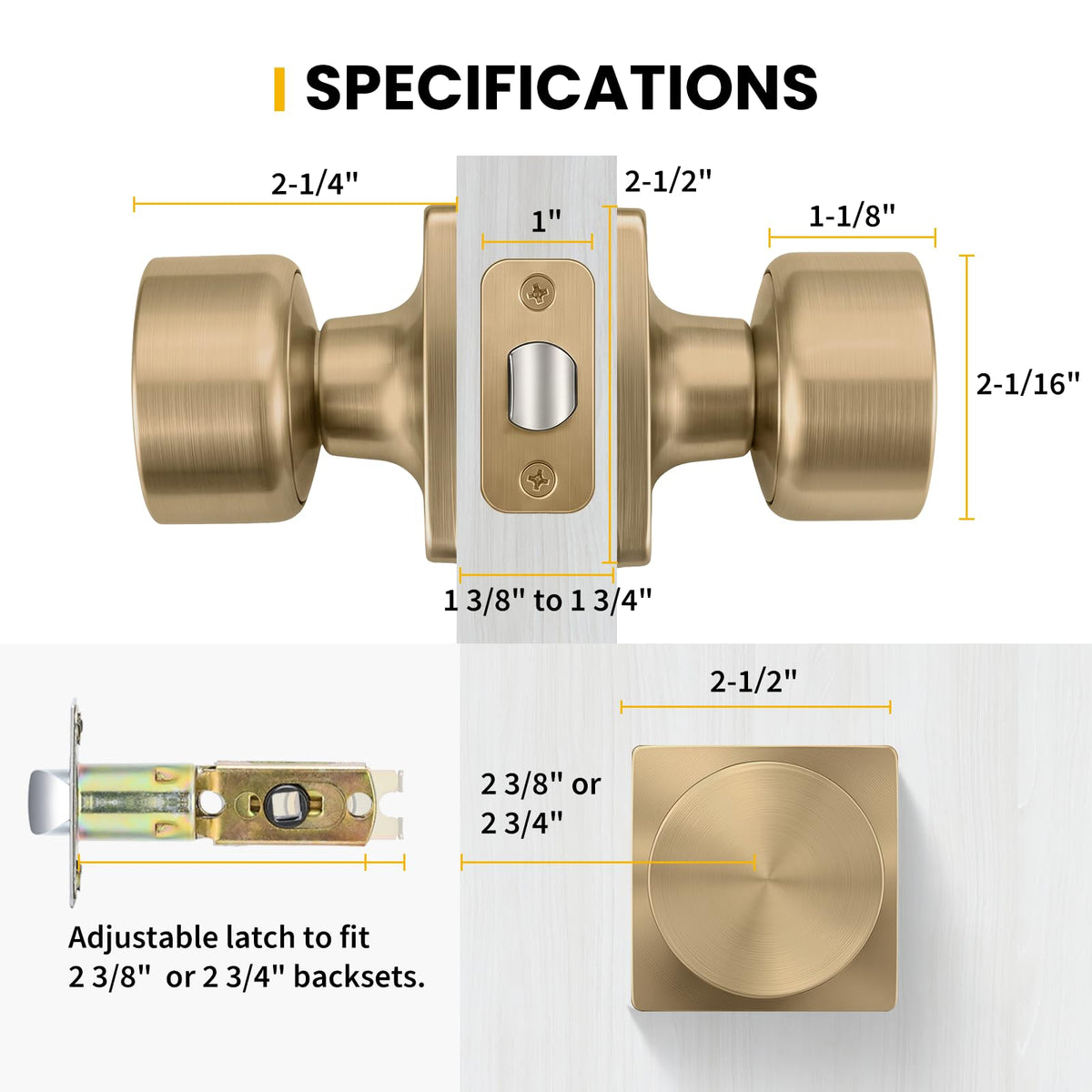 Champagne Bronze Closet Door Knobs (Champagne Bronze)