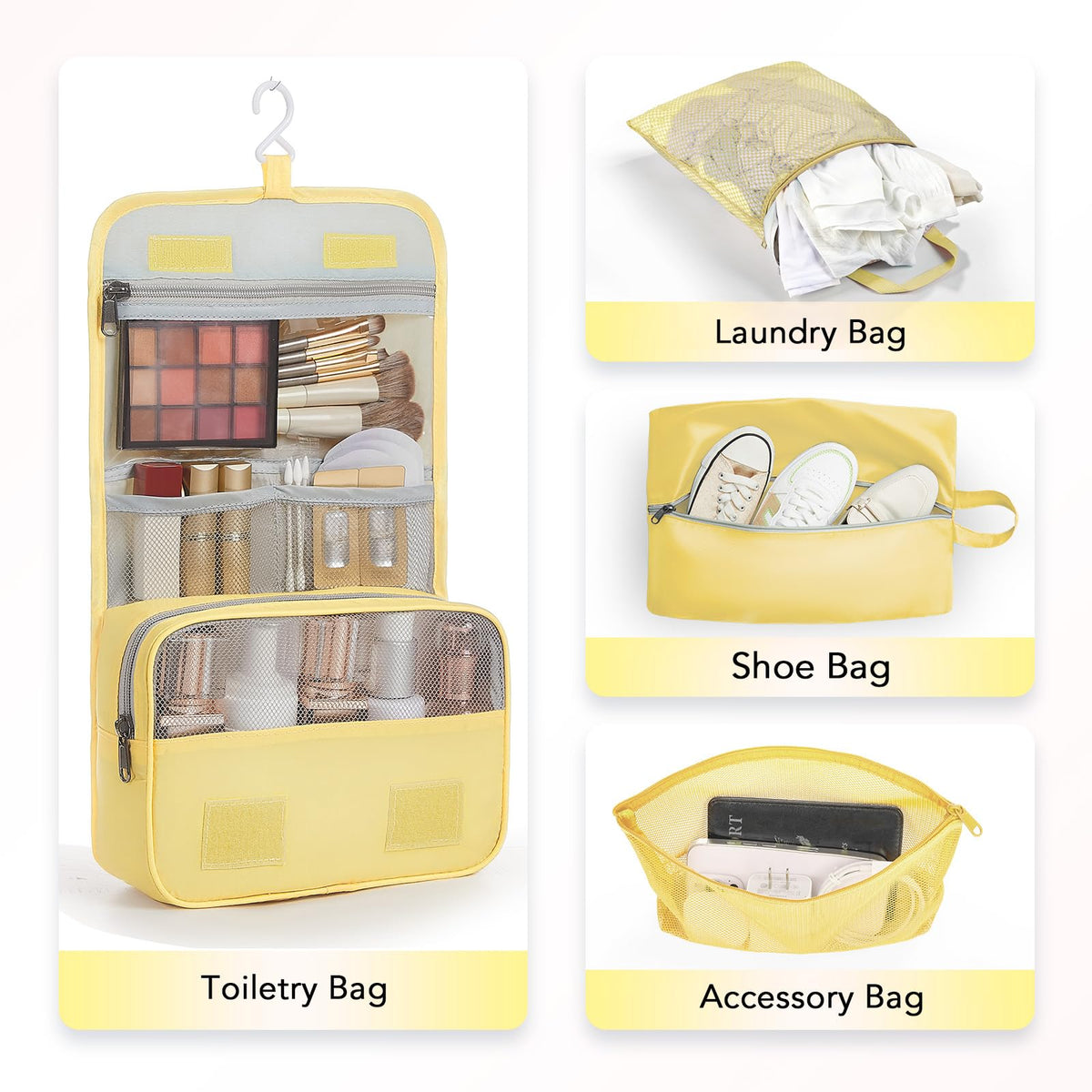 Compression Packing Cubes Garment Bags (Yellow)