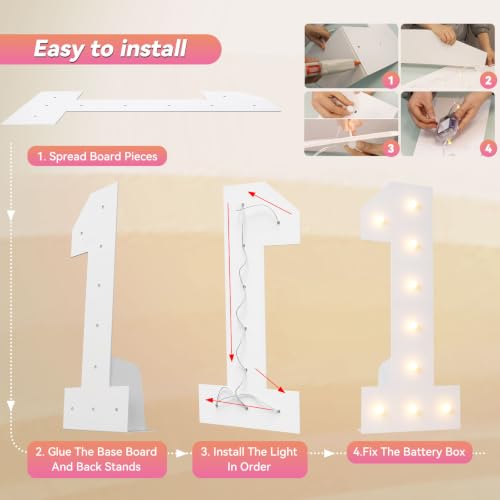 2.4FT Warm White Marquee Light Up Numbers