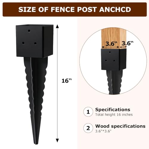 4"x4" Fence Post Anchor Ground Spike
