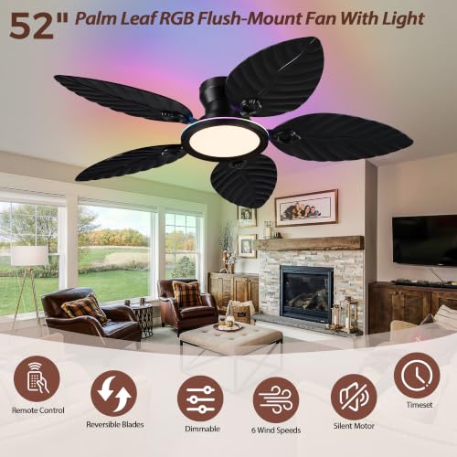 RGB Tropical Ceiling Fans with Lights