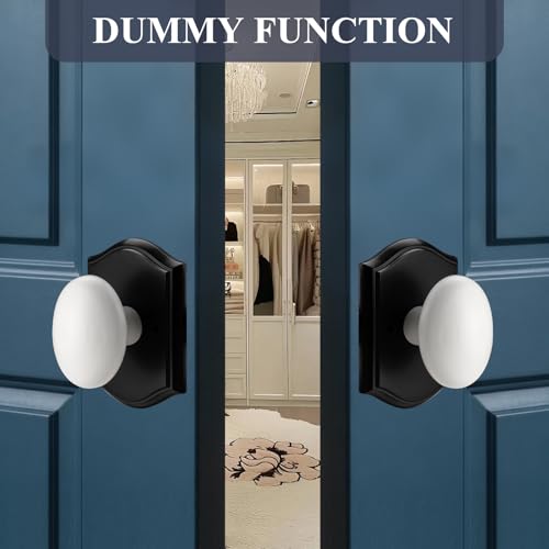 White Door Knobs Interior with Black Camelot Trim