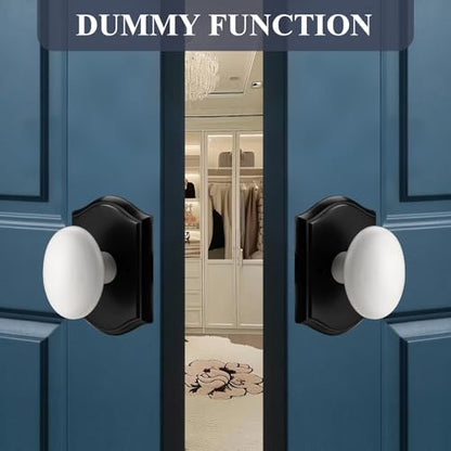 White Door Knobs Interior with Black Camelot Trim