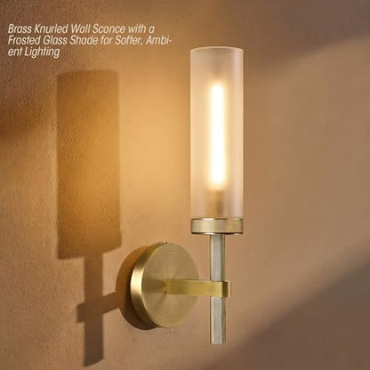 Brass Knurled Wall Sconce 18"