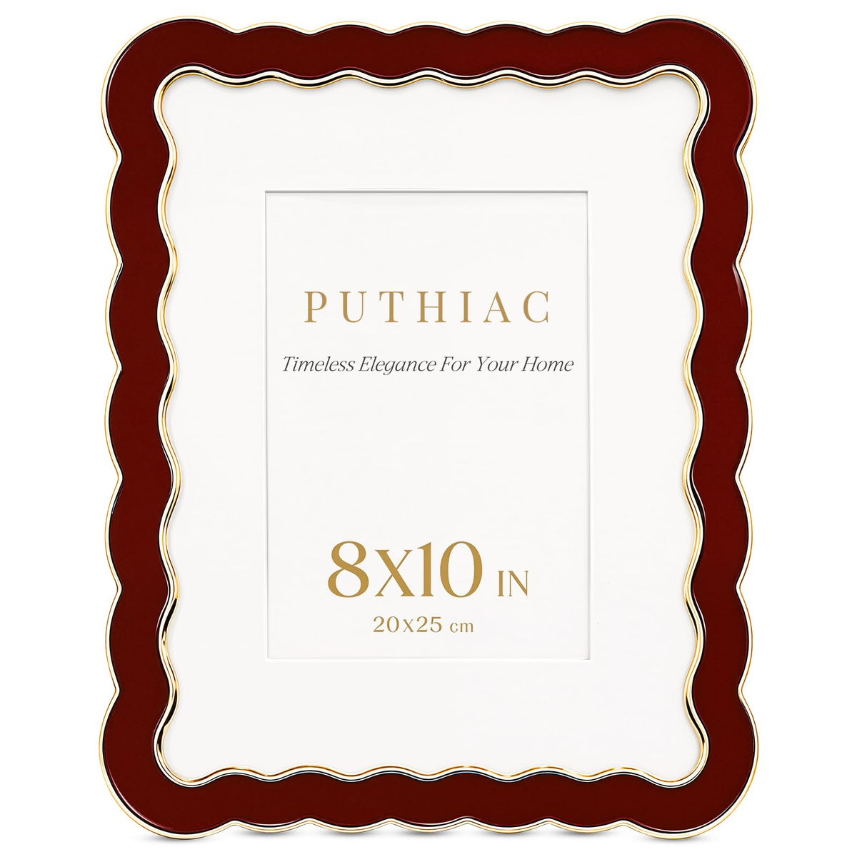 8x10 Scalloped Wavy Metal Picture Frame (Oxblood Burgundy / 8x10)