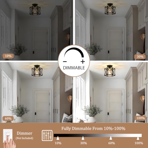 Farmhouse Semi Flush Mount Ceiling Light