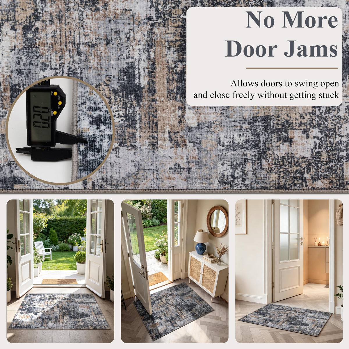 2x8 Runner Rug (Black & Cream / 2' x 8' (Rectangular))