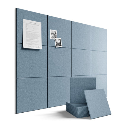 Felt Bulletin Board & Cork Board Alternative 36'' x 24'' (Dusty Blue-1 / Solid tile 12-pack)