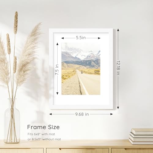 8.5 by 11 Solid Wood Frame Set of 2 (White Wood Grain / 8.5x11)