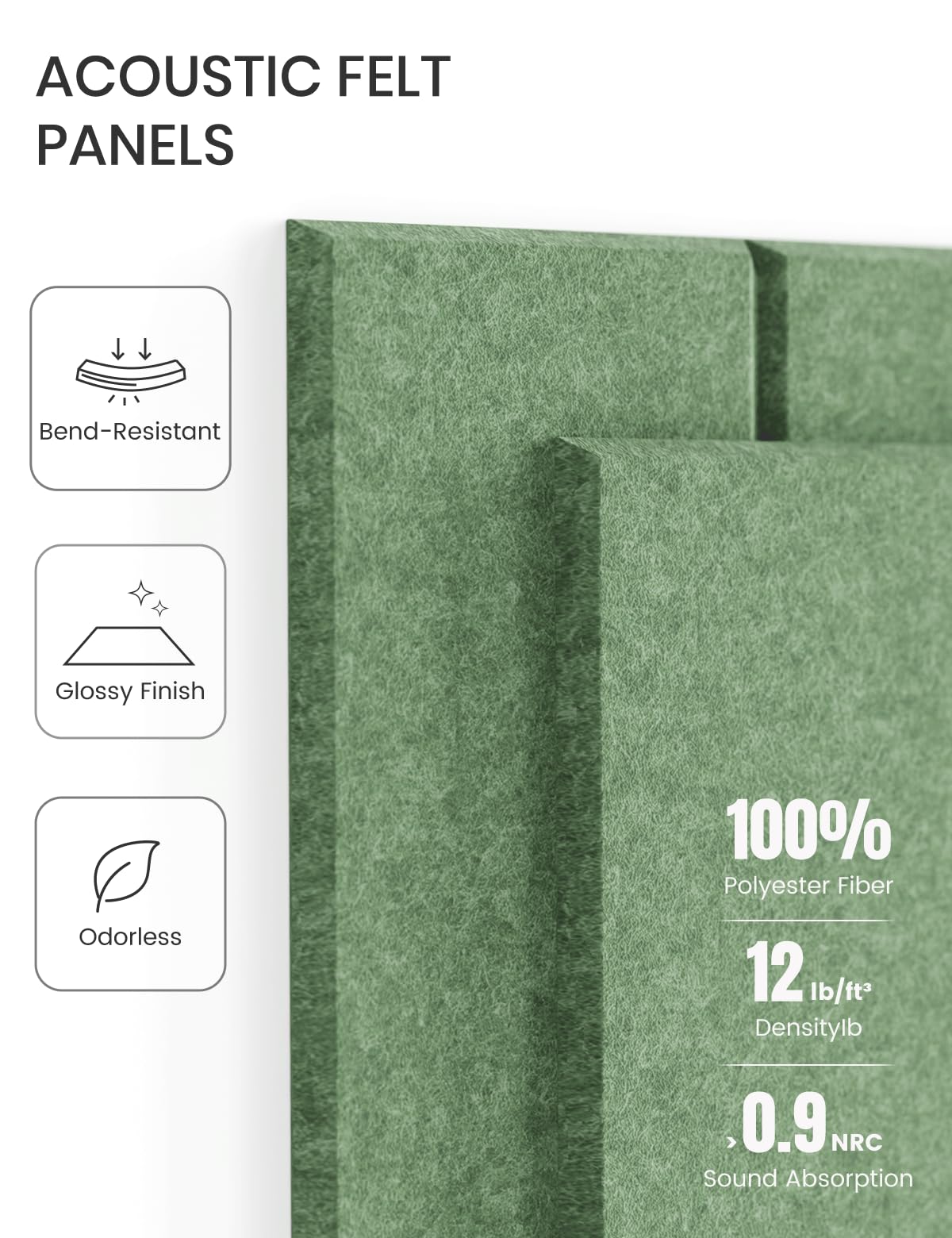 Felt Bulletin Board & Cork Board Alternative 48'' x 36'' (Christmas Tree Green-1 / Bold-stripe 12-pack)