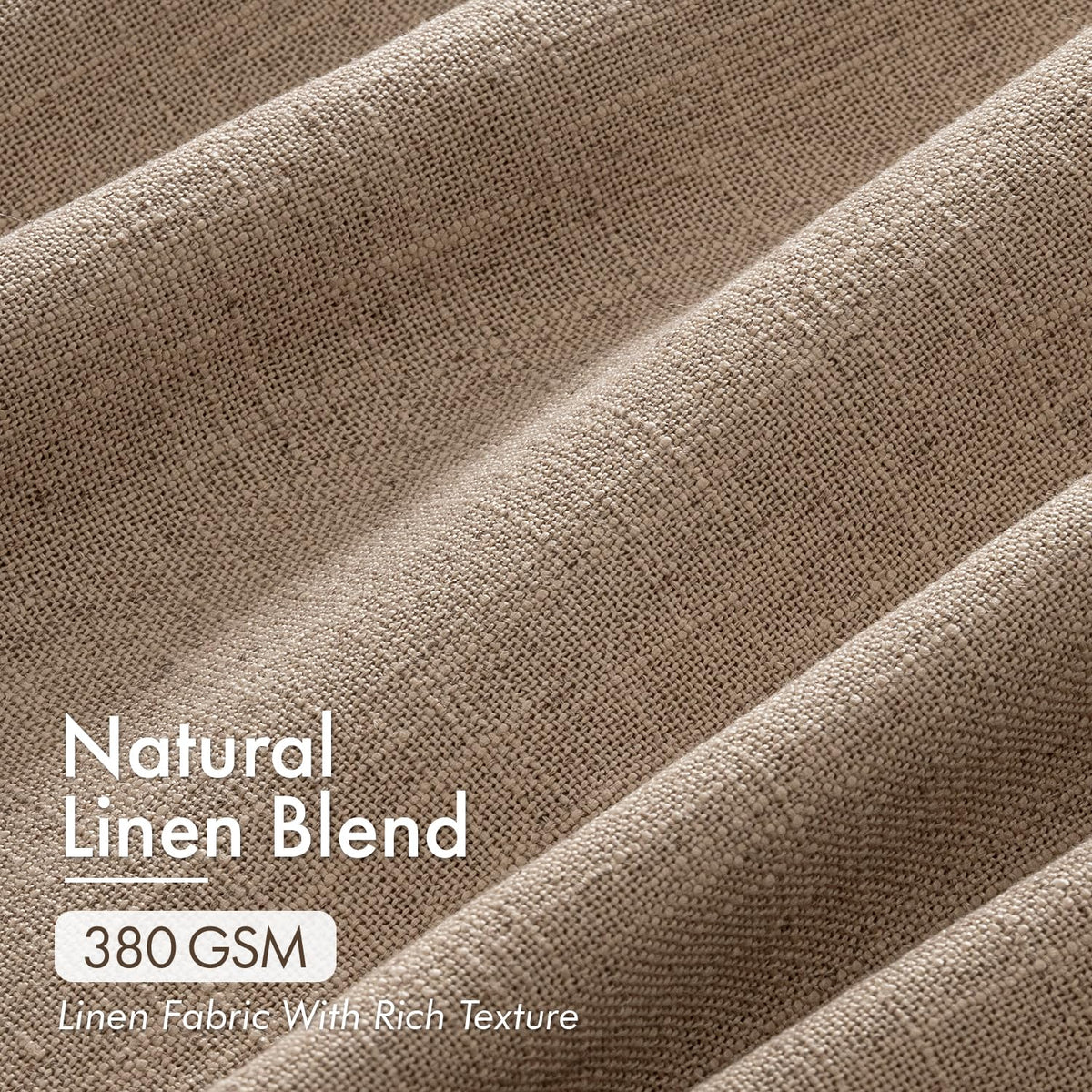 4 Panels Pinch Pleated Linen Curtains 102 Inches Long Linen Brown (Linen Brown / 40"W x 102"L (Pack of 4))