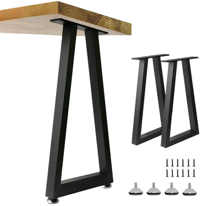 Metal Table Legs 28x17.7 Inch Trapezoid Desk Legs (H28" × W17.7" T)