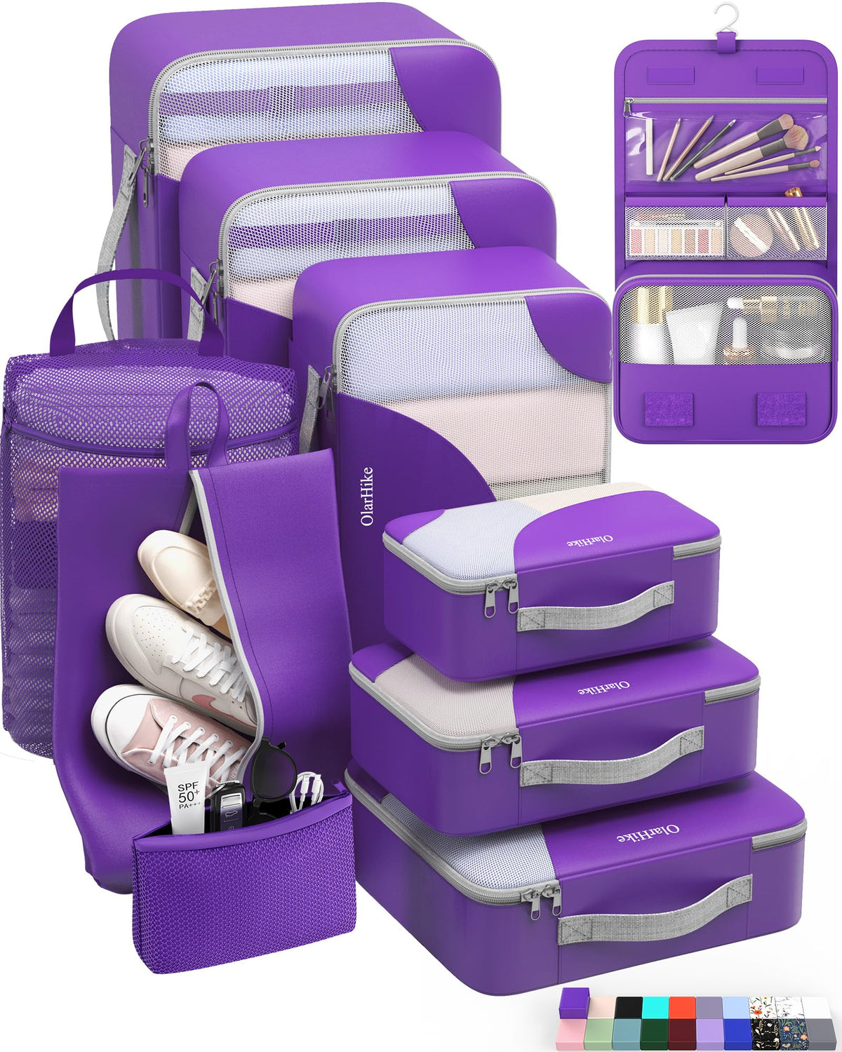 Packing Cubes for Travel (10 Purple)