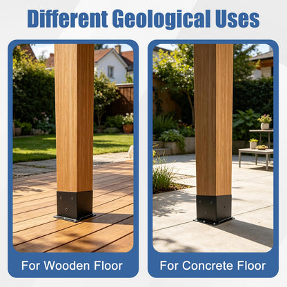 2 Pcs 6"x 6" Post Base Fit (Black / 6"x 6")