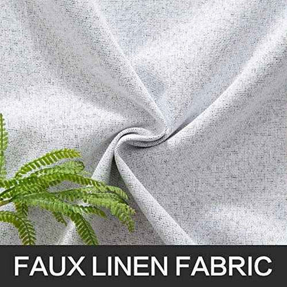 100% Blackout Linen Curtains for Bedroom 52x96 Inches Grayish White (Grayish White / 52"W x 96"L (Pack of 2))