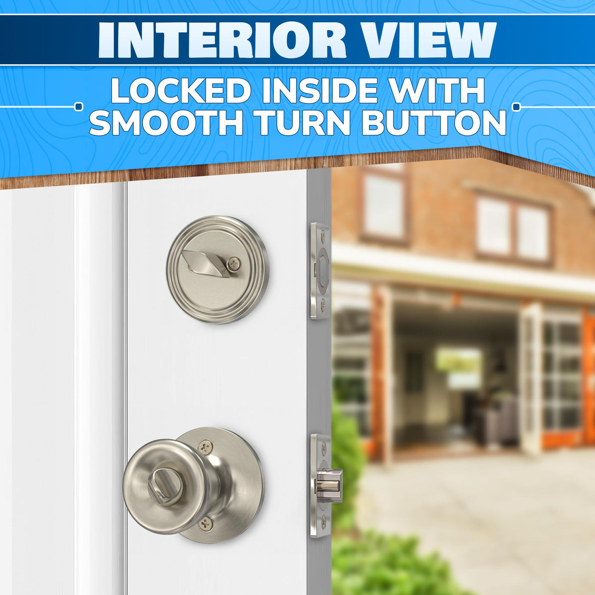 Mobile Home Door Knobs with Deadbolt (Silver)