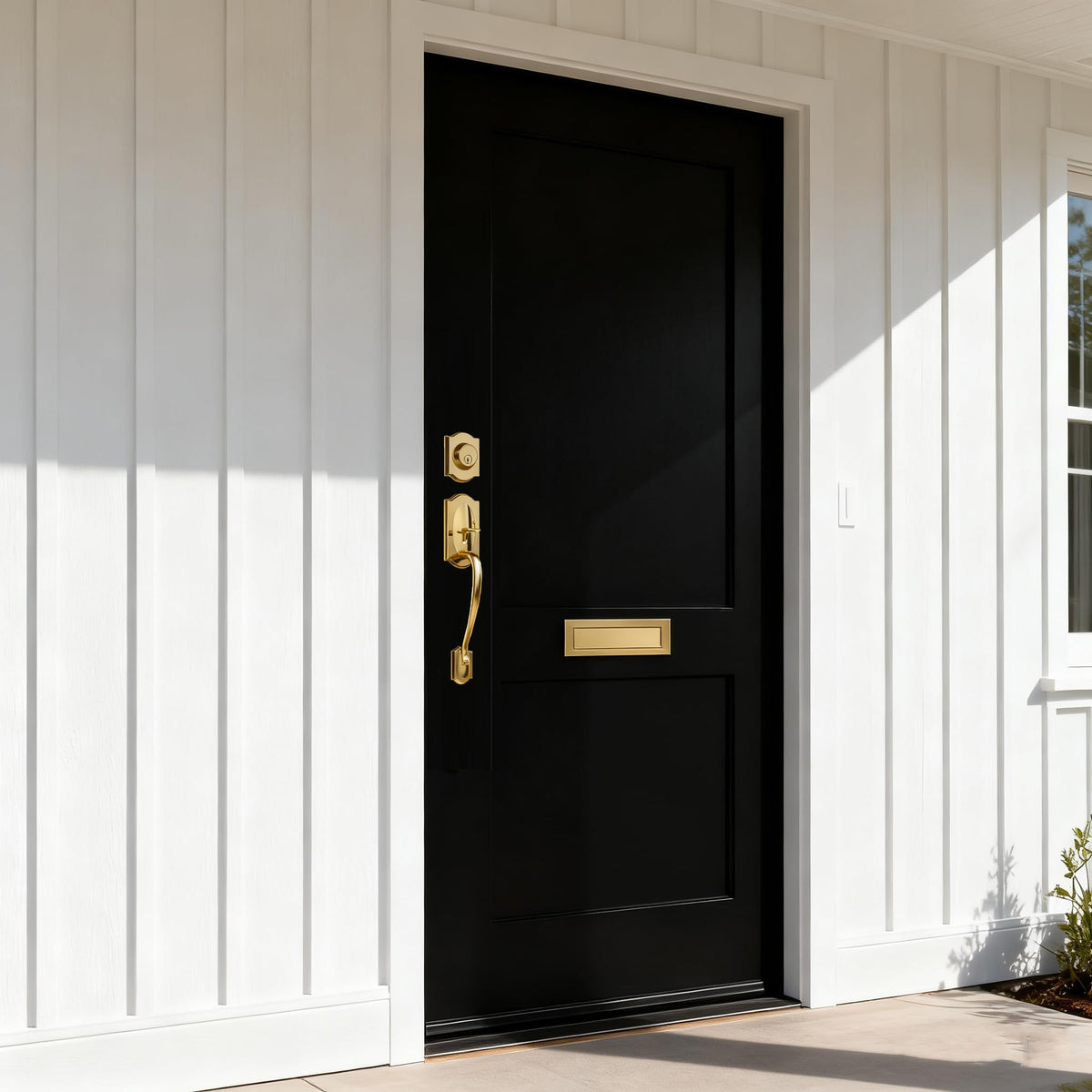 Front Door Handle and Deadbolt Set (Polished Brass)