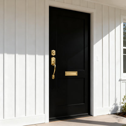 Front Door Handle and Deadbolt Set (Polished Brass)