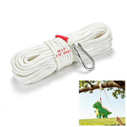 98.4 ft Heavy Duty Nylon Piñata Hanging Rope with D