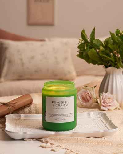 Fraser Fir Orange Christmas Scented Candle Non Toxic 19.6Oz 110H (Large Jar / FraserFirOrange)