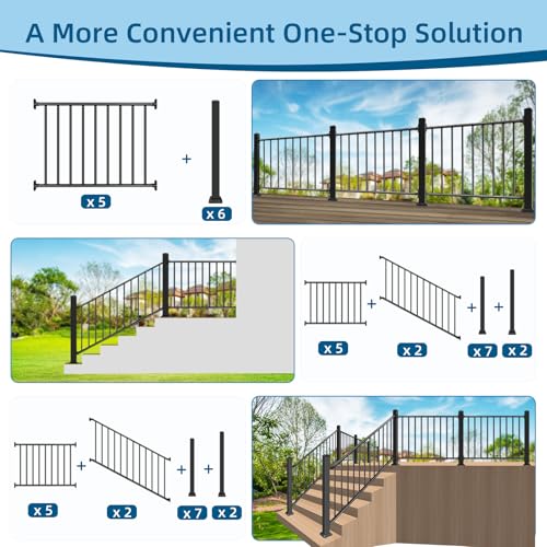 Aluminum Deck Railing with a Matte Black Powder