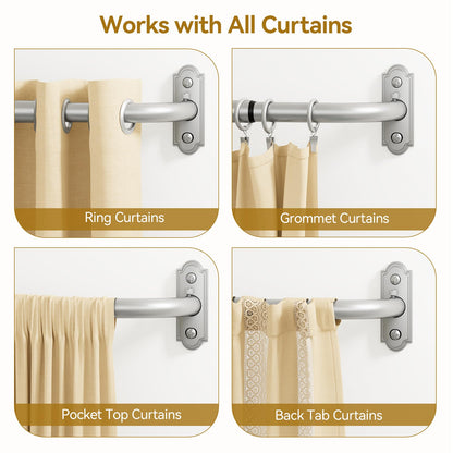 Silver Curtain Rod 32 (Silver / 32 to 58")