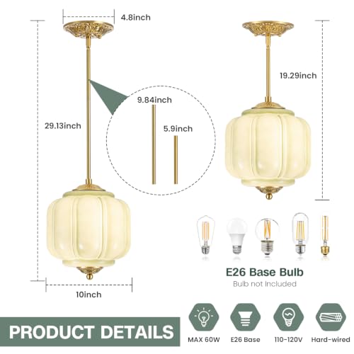 Gold Vinatge Chandelier (Green)