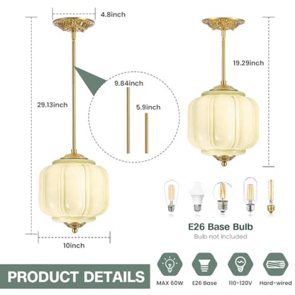 Gold Vinatge Chandelier (Green)