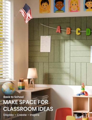 48" x 36" Large Felt Bulletin Board (Seaweed / Bold-stripe 12-pack)