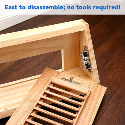 Red Oak Baseboard Wooden Register 15 Inch Supply Floor Vent Baseboard for Home Floor Diffuser Pre Finished