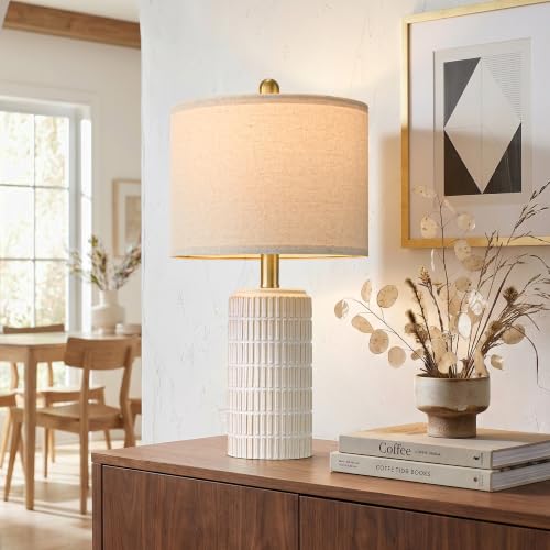 21'' Modern Ceramic Table Lamp with Gift Box for Bedroom