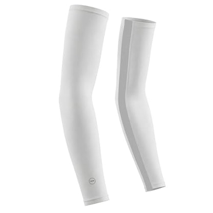 UV Protection Arm Sleeves with Inner Arm Mesh Panel (White)