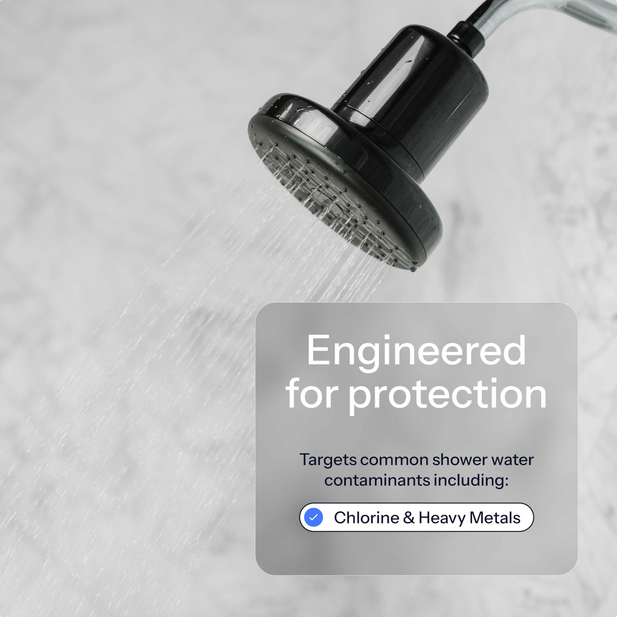 Filtered Showerhead for Hard Water (Brilliant Black)