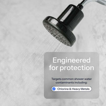 Filtered Showerhead for Hard Water (Brilliant Black)
