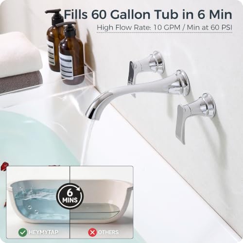 Chrome Wall Mount Tub Faucet (Chrome - Classic)
