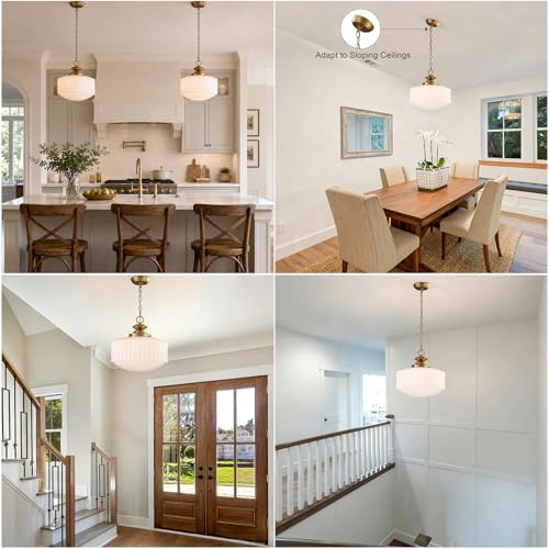 Vintage Milk Glass Pendant Light