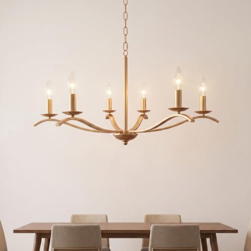 30" Gold Chandelier for Dining Room 6 (6 Light-GOLD)